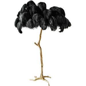 Personnalisé Luxe Moderne LED Lampadaire Arbre Maison Hôtel Décoration <span class=keywords><strong>avec</strong></span> Plume d'autruche Stand Éclairage pour Design Intérieur - Product Image 5