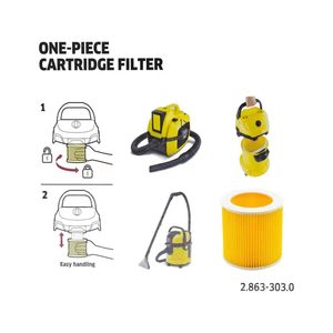 Élément filtrant KFI 3310 compatible avec les aspirateurs Karche <span class=keywords><strong>Karcher</strong></span> KWD1-KWD3, SE4001/4002 - Product Image 4