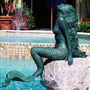 Sculptures d'extérieur Statue de sirène <span class=keywords><strong>nue</strong></span> en bronze pour jardin - Product Image 2