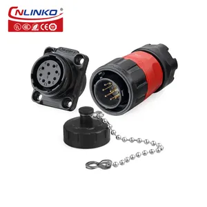 CNLINKO连接器供应商YM系列M20插头和插座塑料外壳9针连接器防水连接器引脚
