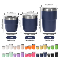 Mug à café à double paroi, gobelet isotherme en acier inoxydable, 4oz, 6oz, 8oz, avec couvercles, mug de voyage personnalisé pour boissons chaudes et froides