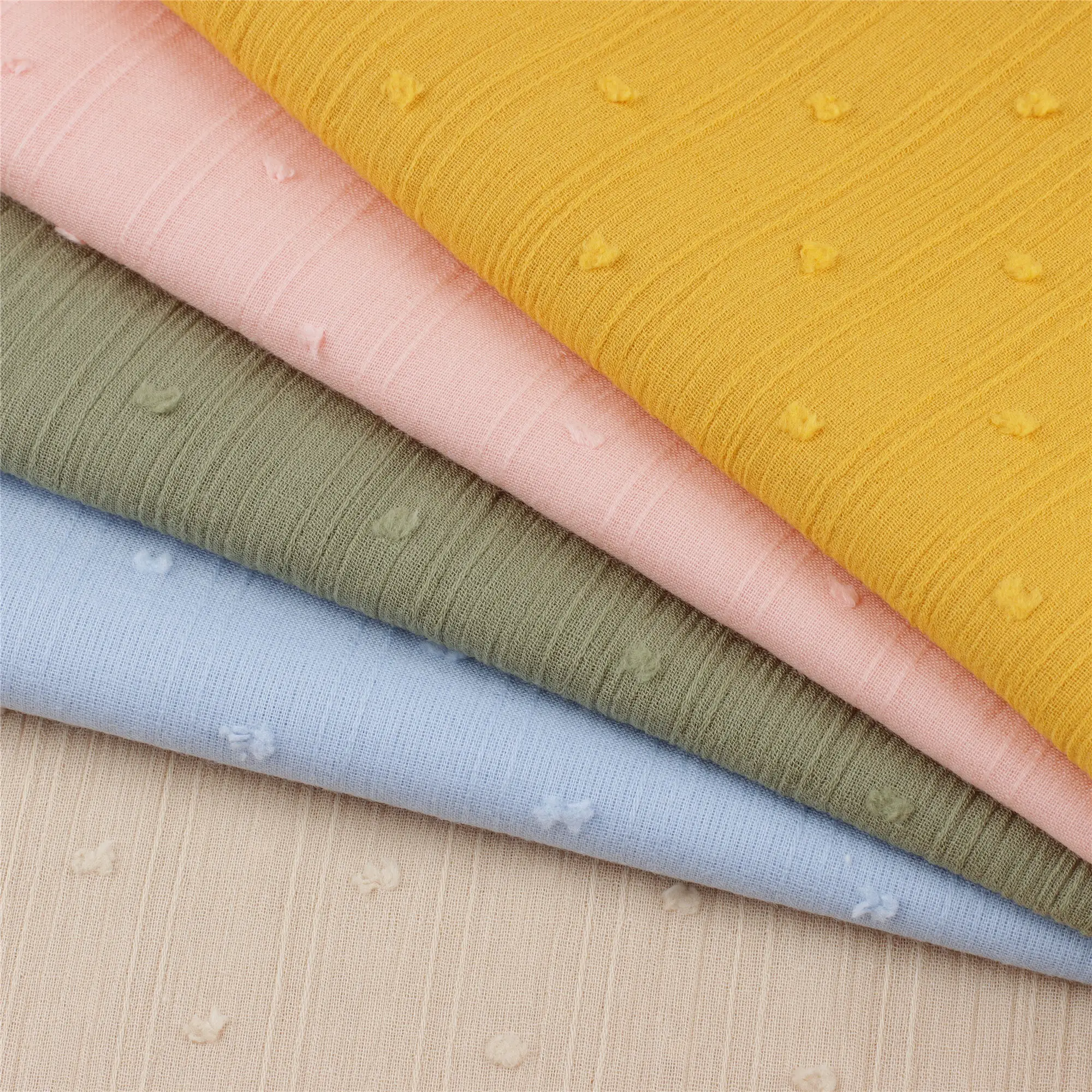 145cm Jacard Woven Fabric 95Gsm Swiss Dot Jacquard Fabric 100% Cotton Jacquard Fabric For Clothes Designer