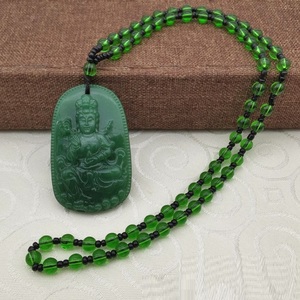 สร้อยคอหยกจี้พระกวนอิมแบบคลาสสิกของจีนเครื่องประดับแฟชั่นแกะสลักเครื่องรางนำโชคสำหรับผู้หญิงผู้ชาย - Product Image 5