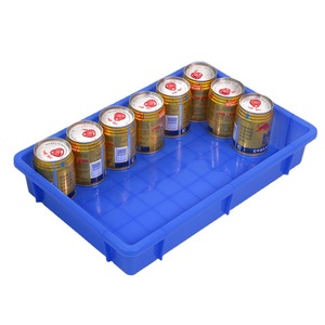 Bac de rangement en plastique rectangulaire bleu sans couvercle, emballage général, conteneur alimentaire, plusieurs tailles - Product Image 1