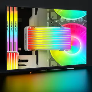 تصميم جديد كابل نقل مستقيم بأكمام RGB من COOLMOON PC 24 دبوس ARGB PC شريط LED لعلبة الكمبيوتر الشخصي مزود طاقة
