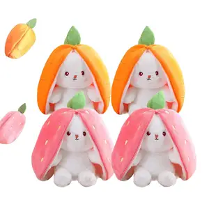 25cm/30cm/35cm Netz Red Strawberry Rabbit Doll Plüsch tier Carrot Rabbit Doll Kinder komfort Toy Pillow Doll Girl