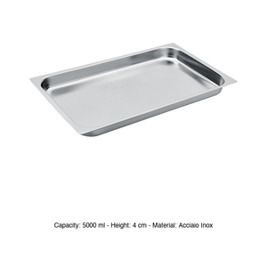 ถาดอบสแตนเลส GN 1/1 32.5 × 26.5 × 4 ซม., 1133 กรัม, ฐานแบน อิน็อกซ์ อิน็อกซ์ มาเซล - Product Image 3