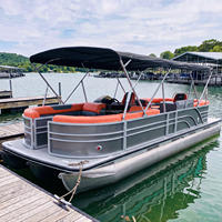 Bateau ponton en aluminium sur mesure de 25 pieds, certifié CE, pour divertissement familial sur lac, 12 personnes, fabrication OEM