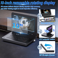 Caméra d'inspection de canalisation 11 mm avec écran IPS 10 pouces 1080P, auto-nivelante, compteur de mètres 512 Hz, DVR 100M, IP68, 145° FOV, Lithium