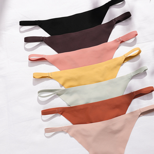 Women Seamless <b>Thong</b> Underwear Sexy Low Rise T-back Panties Breathable Ice Silk G-<b>string</b> Soft Lingerie for Daily & Night Wear - Product Image 3