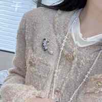 Broche en nacre noire de Tahiti avec perle d'eau douce naturelle de 8 à 9mm pour cadeau de fête de mariage pour femme