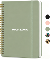 Individuelles Logo A5 Spiralnotizbuch Gold Doppelspiral Liniertes Hardcover-Journal Professionelles Unternehmens-Bürobedarf Geschenk