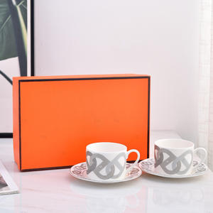 Tasses et soucoupes en porcelaine fine européenne de luxe, best-sellers, pour le thé de l'après-midi pour 2 personnes - Product Image 1