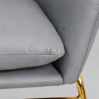 Fauteuil de lecture à accoudoirs le plus vendu, chaise de loisirs avec structure métallique, chaise individuelle en tissu pour salon, maison, hôtel, café
