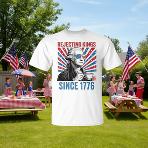 Camiseta Rejecting Kings Since 1776, diseño patriótico para el 4 de julio - Product Image 3