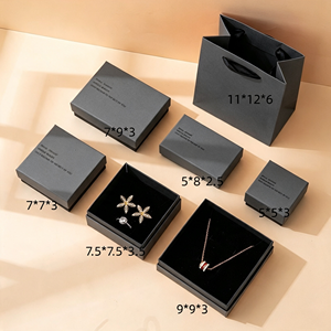 Juego de Cajas de Joyería de Papel Beige de Varios Tamaños, Caja de Regalo para Joyas con Logotipo Personalizado para Anillos, Aretes y Collares - Product Image 3