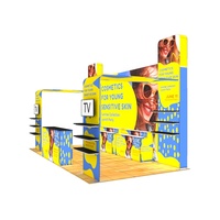 Stand d'exposition portable en aluminium 10x20 personnalisé, montage sans outil, avec écran rétroéclairé pour salon professionnel