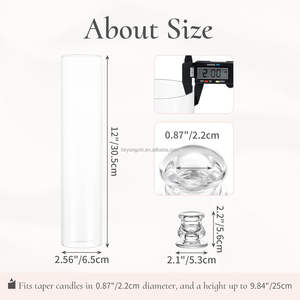Nordic European <b>Tall</b> Transparent Clear Crystal Candalebra Borocil Glass Cylinder Taper <b>Candle</b> <b>Holders</b> for Wedding Decoration - Product Image 4