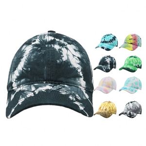 Casquette de baseball rétro hip-hop 6 panneaux vierge, nouveau design, sportive, tie-dye, pour fête, avec motif coloré en tissu – Vente en gros - Product Image 1