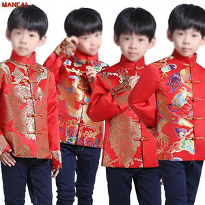 Vêtements traditionnels <span class=keywords><strong>chinois</strong></span> rouges pour garçons, enfants, veste Hanfu à imprimé <span class=keywords><strong>dragon</strong></span>, veste vintage Kungfu, manteau pour fête du <span class=keywords><strong>Nouvel</strong></span> <span class=keywords><strong>An</strong></span> - Product Image 1