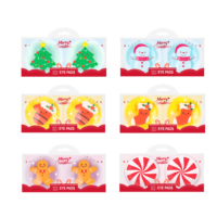 Coussinets oculaires réutilisables en gel chaud/froid pour Noël, motif mignon de Noël, compresse chaude/froide, poche de glace pour soulager les poches sous les yeux, cadeau de fêtes