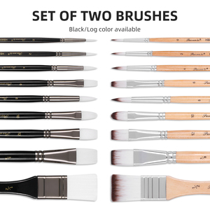 Panwenbo, nuevo producto, 9 Uds., juego <span class=keywords><strong>de</strong></span> pinceles para pintar artistas con mango <span class=keywords><strong>de</strong></span> madera, mezcla <span class=keywords><strong>de</strong></span> pinceles con forma <span class=keywords><strong>de</strong></span> pelo - Product Image 3