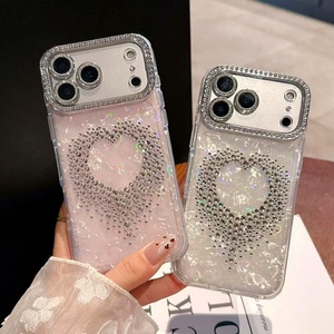 Luxury bling glitter diamond <b>camera</b> loving heart marble mobile phone case girls back cover for iPhone 11 12 13 14 15 16 17 pro - Product Image 1