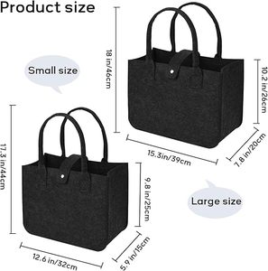 Promotion écologique 2mm gris sac fourre-tout en feutre réutilisable sac à main façonné pour la livraison de nourriture Shopping Logo personnalisé matériau principal PP - Product Image 4