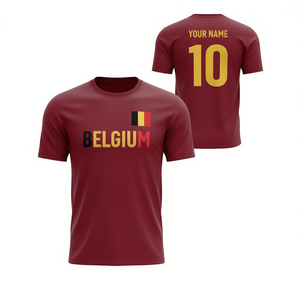 Belgium Soccer Shirt <b>Red</b> Custom Name Number Fan Jersey Adult <b>Football</b> Jersey - Product Image 3