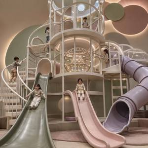 Parque Infantil Interior Minimalista Morandi |   Diseño Inmersivo de Arte y Ciencia con Piscina de Pelotas, Toboganes, Piso Estrellado y Zona de Juego Digital - Product Image 2