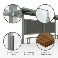 Abri de bus intelligent à énergie solaire intégré, panneau d'arrêt de bus urbain, plateforme, siège, mobilier extérieur anti-corrosion