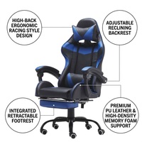 Sillón Ejecutivo Reclinable de Respaldo Alto con Botonadura, Reposapiés Extensible, Reposabrazos con Conexión, Giratorio, Altura Ajustable, Base Estrella, Alta Resistencia