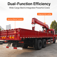 Grue montée sur camion personnalisable de 12 tonnes avec une hauteur de levage maximale de 21 m, bras télescopique hydraulique, prix d'usine