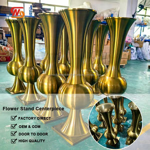 Centros de Mesa Metálicos Lisos, Jarrones Dorados Geométricos, Soportes para Flores, Elegantes Centros de Mesa para Eventos, Decoración de Mesa - Product Image 3