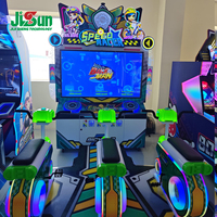 Simulateur de course à vélo pour enfants à trois joueurs avec cadre métallique, garantie 1 an, en anglais, pour centres de jeux