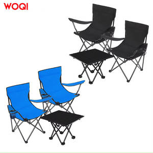 เก้าอี้ชายหาดพับได้พกพา Woqi สีฟ้า น้ำหนักเบา สำหรับกิจกรรมกลางแจ้ง พร้อมที่วางแก้ว เหมาะสำหรับการเดินทาง ตกปลา และเล่นกีฬา - Product Image 1