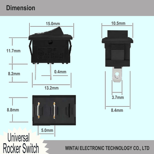 مفتاح هزاز صغير KCD11 من Wintai-Tech ، مفتاح هزاز 12 فولت 24 فولت ، مفتاح هزاز صغير - Product Image 3