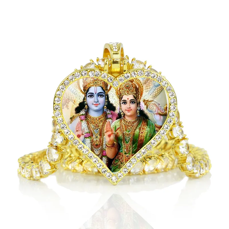 Shiva Vòng cổ hình trái tim Mặt dây chuyền trang sức Studded với thạch bóng tennis chuỗi Ấn Độ Vòng cổ vàng