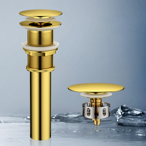 Bonde de lavabo escamotable moderne en acier inoxydable couleur personnalisée avec trop-plein pour vasque de salle de bain - Product Image 3