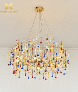 Lampadario Americano Creativo in Rame Massiccio con Nappine, Decorazione Artistica LED, Lampadario Post-Moderno di Lusso per Soggiorno e Sala da Pranzo - Product Image 6