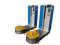 Pesée automatique mesure étirement, Machine d'emballage de palette, Machines d'emballage de bagages, aéroport
