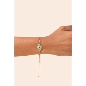 Braccialetto Intuition Regolabile con Charm Occhio Turco, Placcato in Oro 24k e Rame - Product Image 3