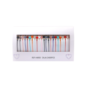 Braccialetti con perline alla moda a forma di cuore con filo colorato, 2400 pezzi in scatola - Product Image 2