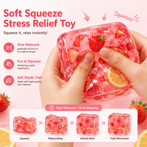 Fruit Drink Ice Cube <b>Squishy</b> Toy Soft Jelly Stress Relief Toy for Wholesale - Product Image 3