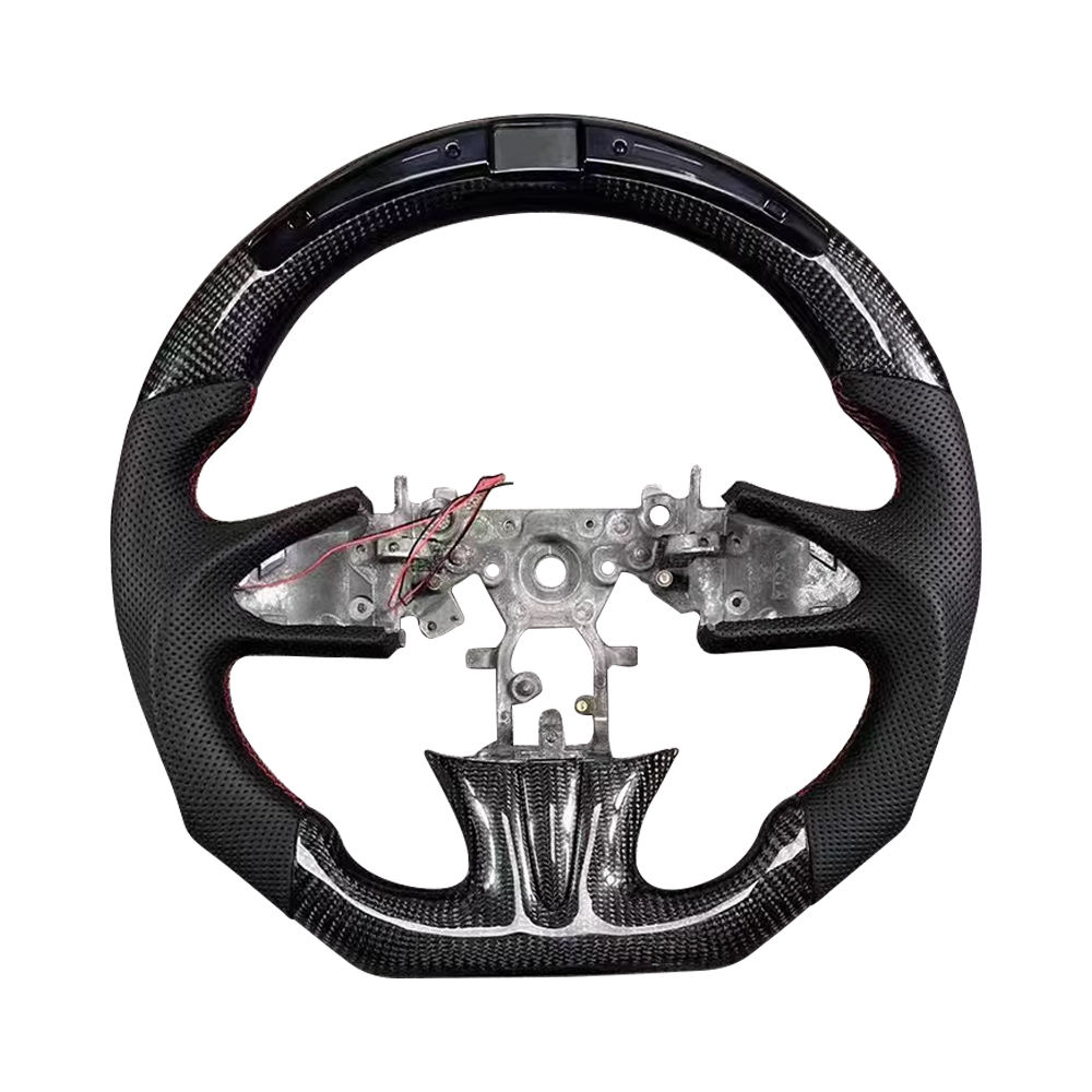 หนังเจาะรู+คาร์บอนไฟเบอร์+จอแสดงผล LED+ฝาครอบ+เย็บสีแดง