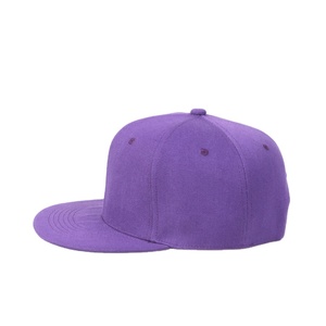 Casquette Snapback Classique Violette Unie Style Hip Hop à Visière Plate, Réglable, Taille Adulte, 6 Panneaux - Product Image 3