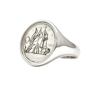 Sailboat <b>Ring</b> Men's Alloy Electroplated Silver Tone Coin Style Jewelry Gift Fashion <b>Rings</b> - Product Image 4