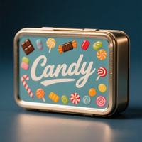 Boîte en étain personnalisée à coins arrondis avec impression couleur intégrale pour bonbons et confiseries, idéale pour les cadeaux