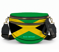Sac à bandoulière léger pour femme avec fermeture éclair, motif drapeau d'Haïti, idéal pour les loisirs patriotiques
