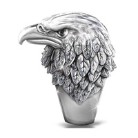 Bague Viking Aigle Noeud Celtique Homme Geometrique Tribal Grave Large Bande Alliage Vintage Gothique Or Bijoux Nordique Gros